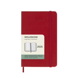 Kalendarz tygodniowy MOLESKINE 2025, 12M, P, twarda oprawa, 9x14cm, scarlet red