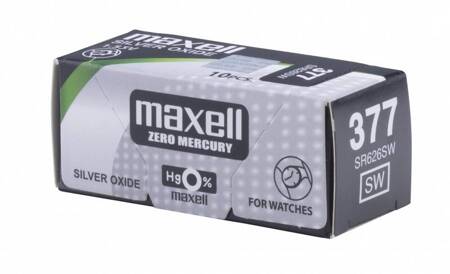 Bateria MAXELL srebrowa, zegarkowa, SR626SW (377), 10 szt.