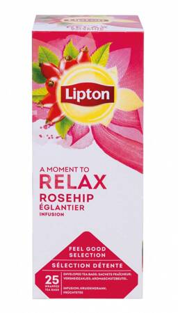 Herbata LIPTON Relax, dzika róża, 25 torebek