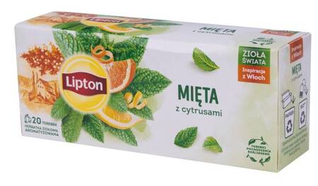 Herbata LIPTON mięta z cytrusami, 20 torebek