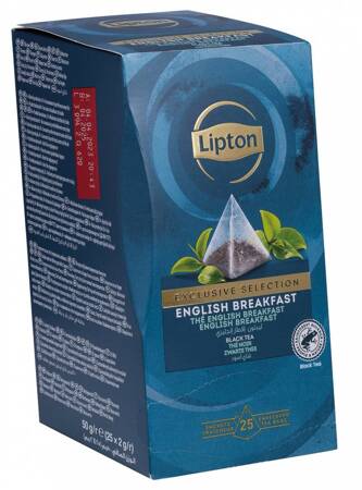 Herbata LIPTON, piramidki, Exclusive Selection, english breakfast, 25 torebek