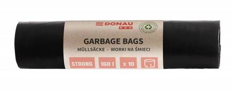 Worki na śmieci DONAU ECO, mocne (LDPE), 160l, 10 szt., czarne